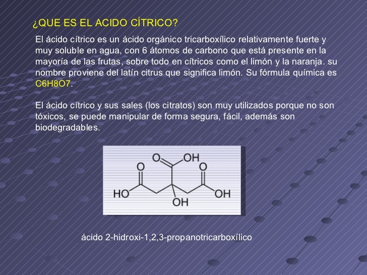 ácido cítrico qué es